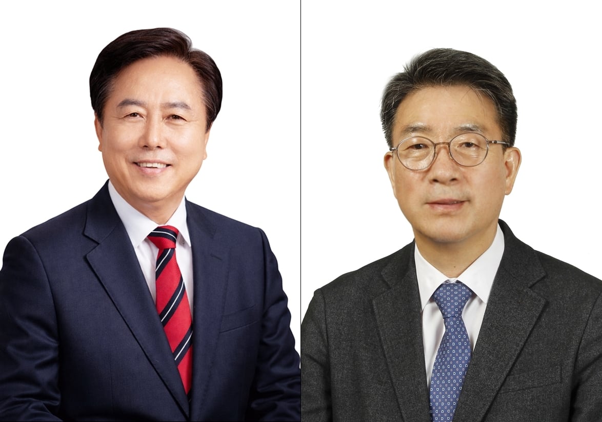 국민의힘이 경북 안동시장 후보로 권기창 현 안동시장(왼쪽)을, 예천군수 후보로 안병윤 전 부산시 행정부시장을 확정했다. 후보 측 제공